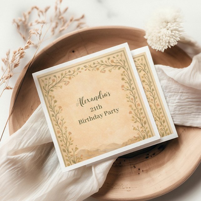 Wüstenbotanischer Geburtstag Serviette (Von Creator hochgeladen)