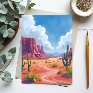Wüstencanyon   Kaktus Natur Landschaft Postkarte