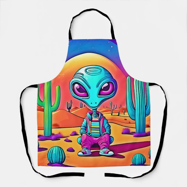 Wüstenchillen Alien-Kunst Schürze (Vorderseite)