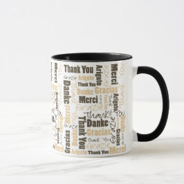 Wüstenfarbe Mehrsprachig Vielen Dank Word Cloud Ta Tasse