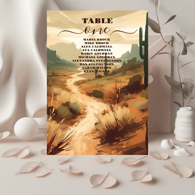 Wüstenfarben Terracotta Südwest Hochzeit Tischnummer (Von Creator hochgeladen)