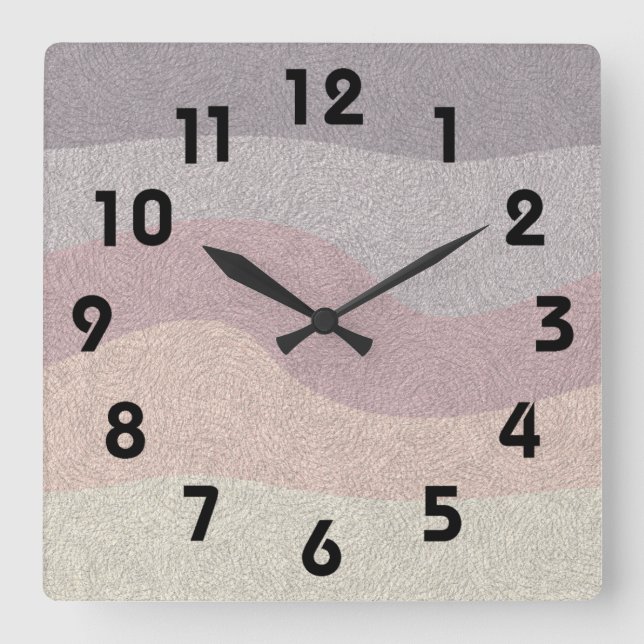 Wüstenfarbenuhr Quadratische Wanduhr (Vorderseite)