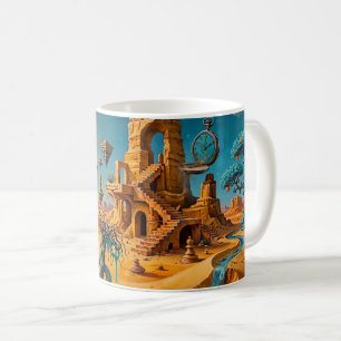 Wüstenfata Morgane Ocker Orange Türkis Blau Kaffeetasse