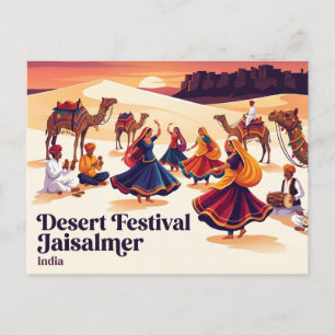 Wüstenfestival Jaisalmer Indien Postkarte