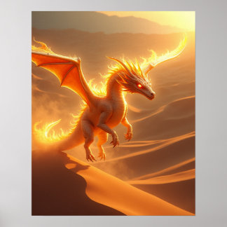 Wüstenfeuer-Drache Poster