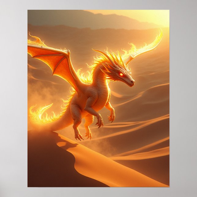 Wüstenfeuer-Drache Poster (Vorne)