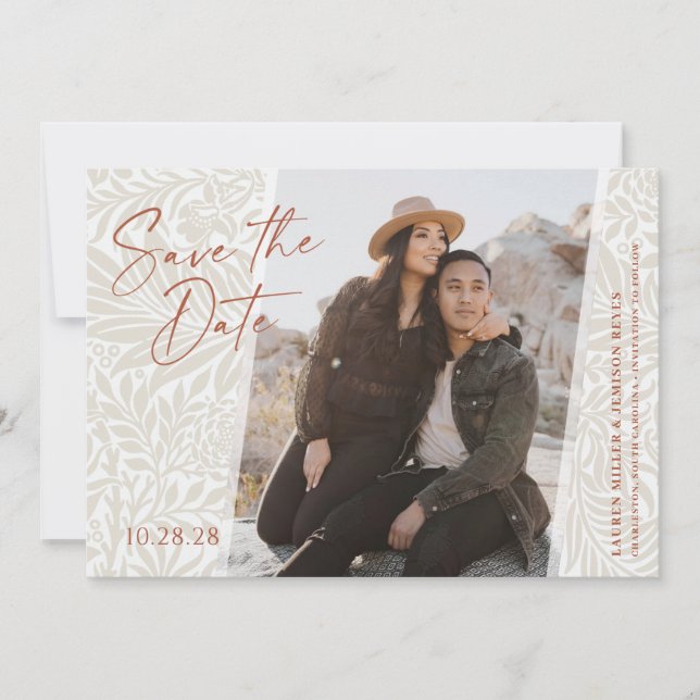 Wüstenflorales Save The Date (Vorderseite)