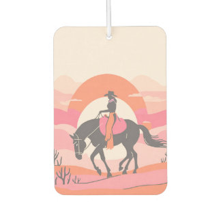 Wüstenflüge mit Cowgirl beim Reiten ihres Pferdes Autolufterfrischer