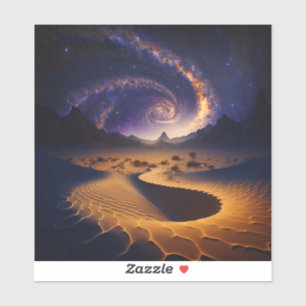Wüstengalaxie Surreale Landschaft Kunst, Dichtung  Aufkleber