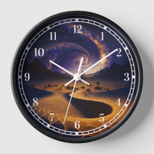 Wüstengalaxie Surreale Landschaft Kunst, Dichtung  Uhr