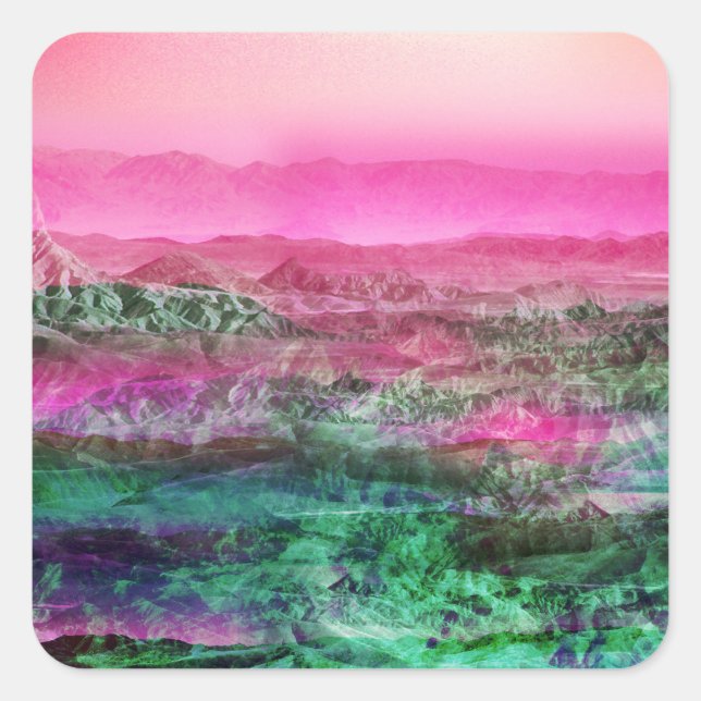 Wüstengebirge Quadratischer Aufkleber (Vorderseite)