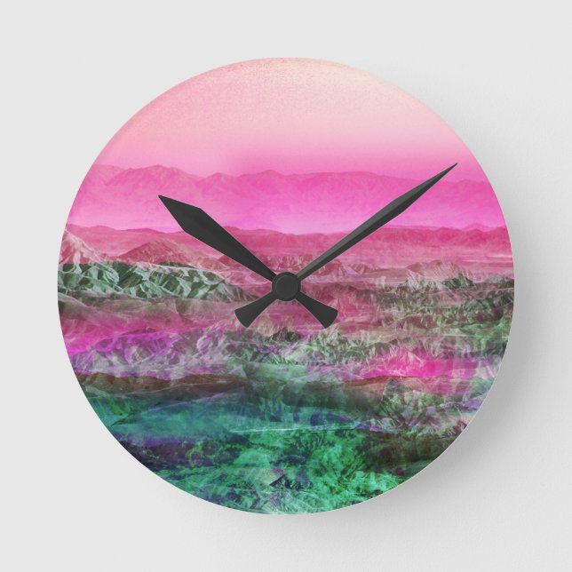 Wüstengebirge Runde Wanduhr (Vorderseite)