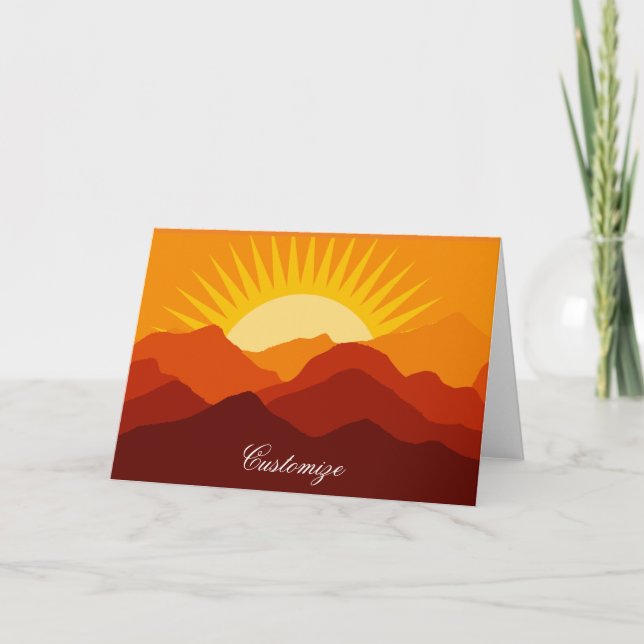 Wüstengebirge Sunset Thunder_Cove Feiertagskarte (Vorderseite)