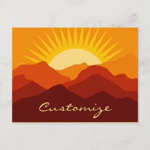Wüstengebirge Sunset Thunder_Cove Postkarte