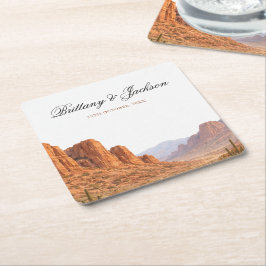 Wüstengebirgslandschaft Südwestliche Hochzeit Rechteckiger Pappuntersetzer