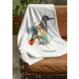 Wüstengeist, Roadrunner in Wasserfarbe, kundenspez Fleecedecke