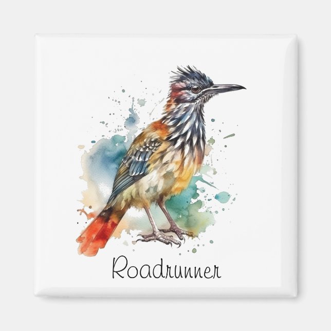 Wüstengeist, Roadrunner in Wasserfarbe, kundenspez Magnet (Vorne)