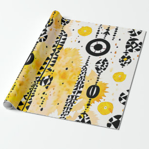 Wüstenglühen: Gelbe Stammesdesigns Geschenkpapier
