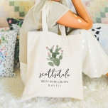 Wüstenherz-Kaktus-Junggeselinnen-Abschied Tragetasche<br><div class="desc">Herzlich willkommen zu Ihrem Bachelorettenwochenende mit diesen niedlichen personalisierten Totentaschen. Design zeigt eine Aquarellkaktus-Abbildung mit rosa Herz-Blume,  darunter Ihr Ziel (mit Scottsdale gezeigt) in handgeschriebenen Schriftzeichen. Fügen Sie Ihren Namen oder Veranstaltungsnamen in der klassischen Serifenschrift sowie das Jahr hinzu. In römischen Ziffern für einen schicken Look dargestellt.</div>