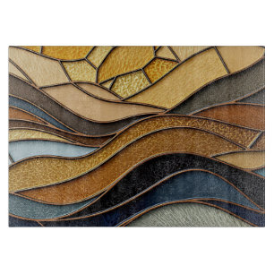 Wüstenhügel-Sand-Gold-Mosaik-Fine-Art Schneidebrett