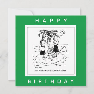 Wüsteninsel Fisch & Coconut Menu Cartoon Karte