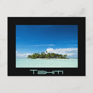 Wüsteninsel im pazifischen schwarzen Tahiti-Postka Postkarte