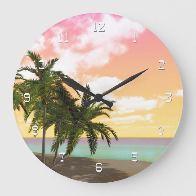 Wüsteninsel-Uhr Große Wanduhr (Vorderseite)