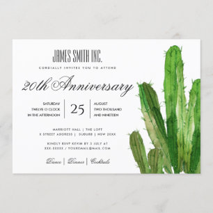 WÜSTENKAKTUS-ACQUARELL-FIRMENPARTY-VERANSTALTUNG EINLADUNG