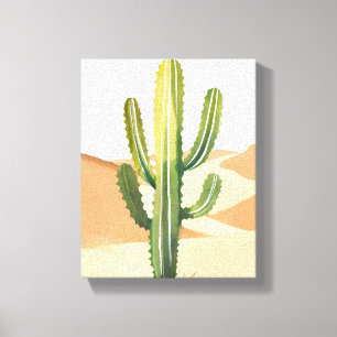Wüstenkaktus   Aquarell Grüne Kakteen Leinwanddruck