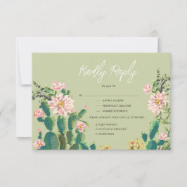 Wüstenkaktus Bloom Response Card mit Menüoptionen RSVP Karte
