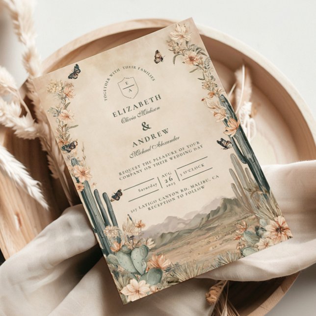 Wüstenkaktus Boho-Hochzeit Einladung (Von Creator hochgeladen)