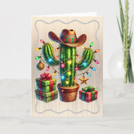 Wüstenkaktus mit Cowboyhut Weihnachten