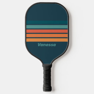 Wüstenkaktus Sonnenaufgang über Streifen mit Namen Pickleball Schläger