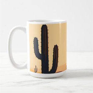 Wüstenkaktus-Sonnenuntergangs-Silhouette Kaffeetasse