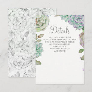 Wüstenkaktus Succulents Wedding Begleitkarte