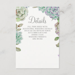 Wüstenkaktus Succulents Wedding Begleitkarte