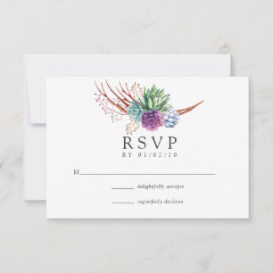 Wüstenkaktus Succulents Wedding RSVP Karte
