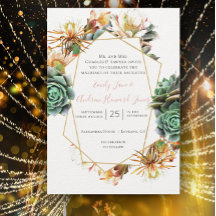 Wüstenkaktus Sukkulent Gold Geometric