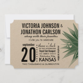 Wüstenkaktus Sukkulent Moderne Typografie Hochzeit Einladung