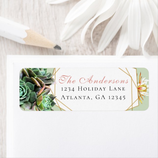 Wüstenkaktus Sukkulenter geometrischer Goldrahmen (Insitu)