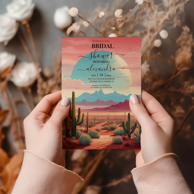 Wüstenkaktus Sukkulents-Brautparty Einladung (Von Creator hochgeladen)