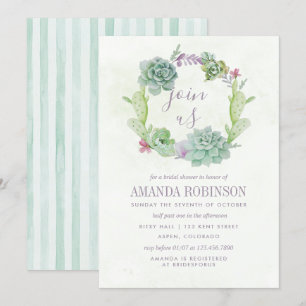 Wüstenkaktus Sukkulents Brautparty Einladung