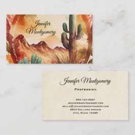 Wüstenkaktus und Gebirge Visitenkarte