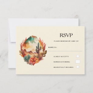 Wüstenkaktus und Hochzeiten der Berge RSVP Karte