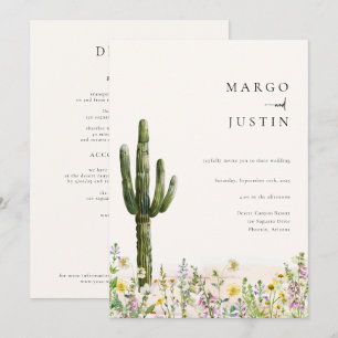 Wüstenkaktus Wildblume Wedding Einladung