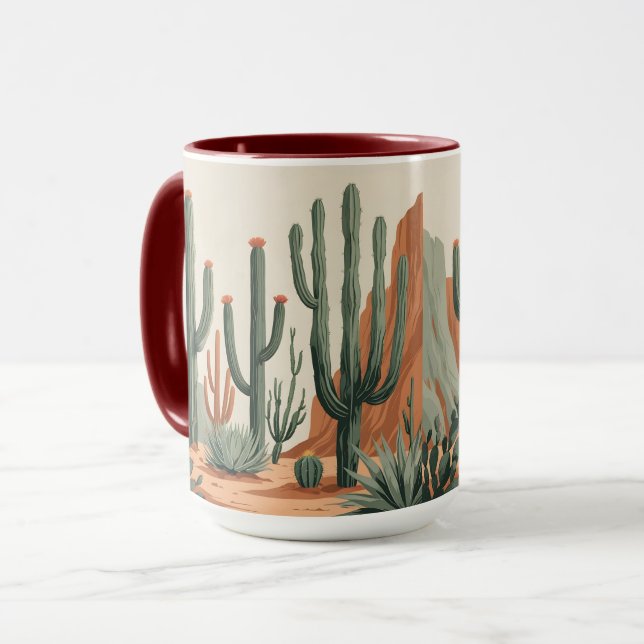 Wüstenkaktusgarten | Südwestliche Kaffeetasse (Vorderseite Links)
