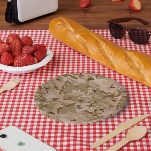 Wüstenkampfmuster, militärisches Muster, Armee Pappteller (Picknick)