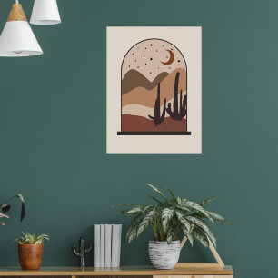 Wüstenlandschaft, Arizona, Boho-Abstraktkunst Poster
