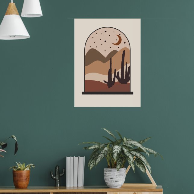 Wüstenlandschaft, Arizona, Boho-Abstraktkunst Poster (Wohnzimmer 1)