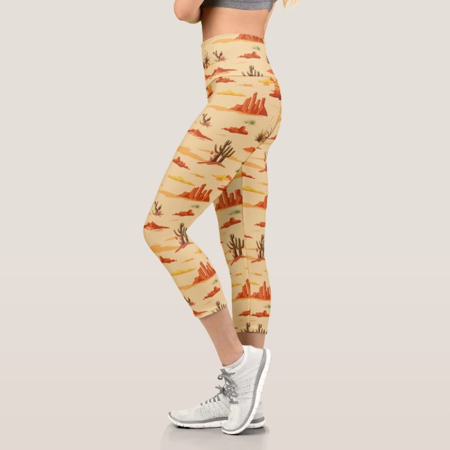 Wüstenlandschaft Arizona Muster Capri Leggings (Links)